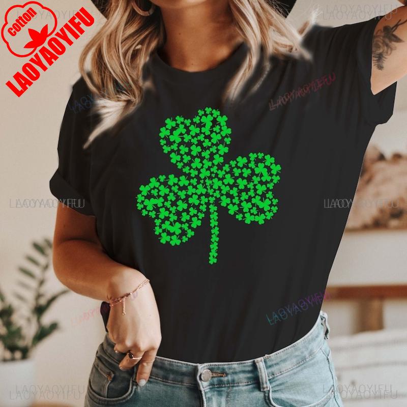 Irish Shirt St Patricks Day Shirt TShirt for Women St Patricks Shirt for Men Luck of The Irish Shamrock Leaf Outdoors Tops