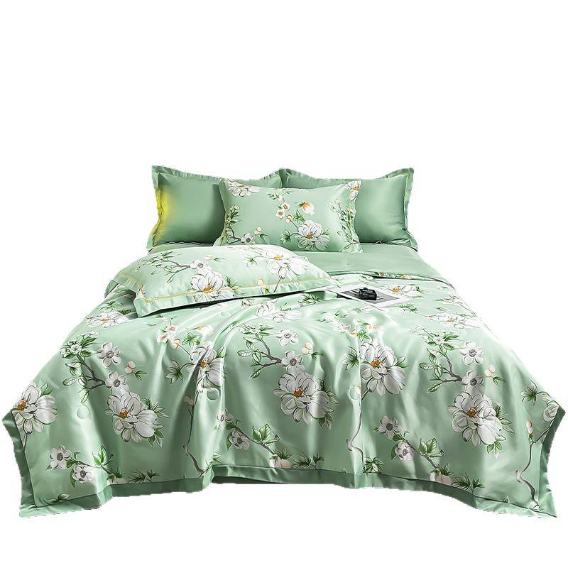 Tencel Summer Quilt Set: 25 Designs - Lightweight Silk, Washable, Perfect for Student Dorm Beds