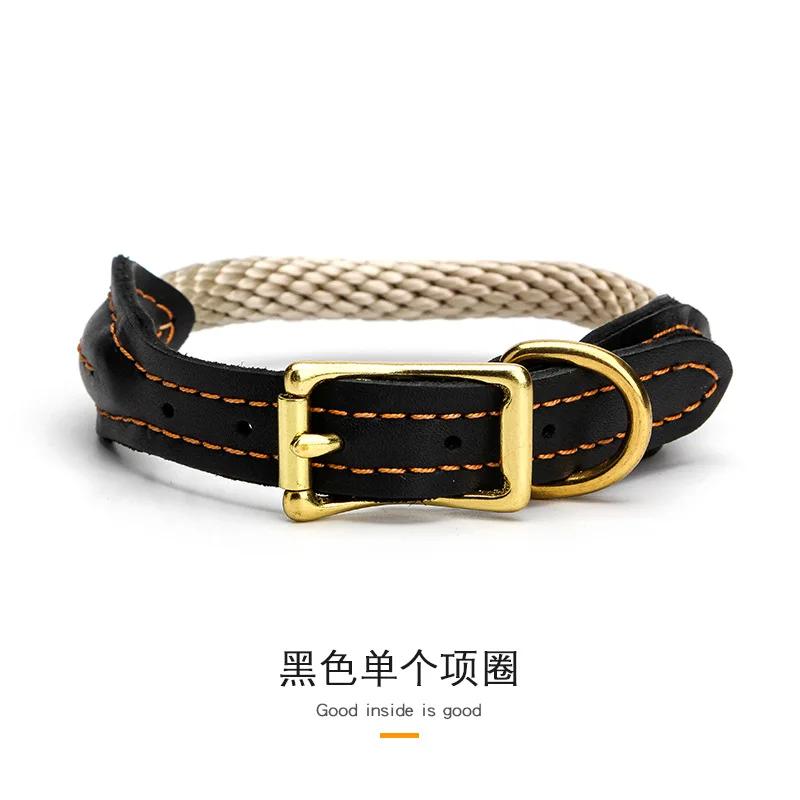 

Leather Dog Collar Durable Pet Dog Collars Necklace Adjustable Necalaces for Small Medium Large Dogs French Bulldog Pitbull XS чёрный