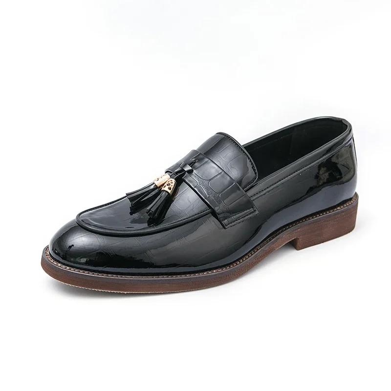 Fashion New italian shoes casual s slip on formal luxury shoes dress men loafers moccasins genuine leather driving shoes big size