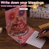 Blowable Music Fireworks 3D Greeting Card Creative Handmade Hollow Paper Carving Gift 3D Birthday Card