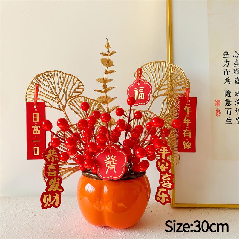 Chinese New Year Decoration Wedding Decoration Horse Year Decoration Flower Vase Hug Bucket Spring Festival Home Decor