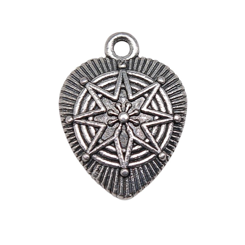 

10шт Сердце Шармы Шармы Античное серебро Цвет Цинковый сплав 15X20mm