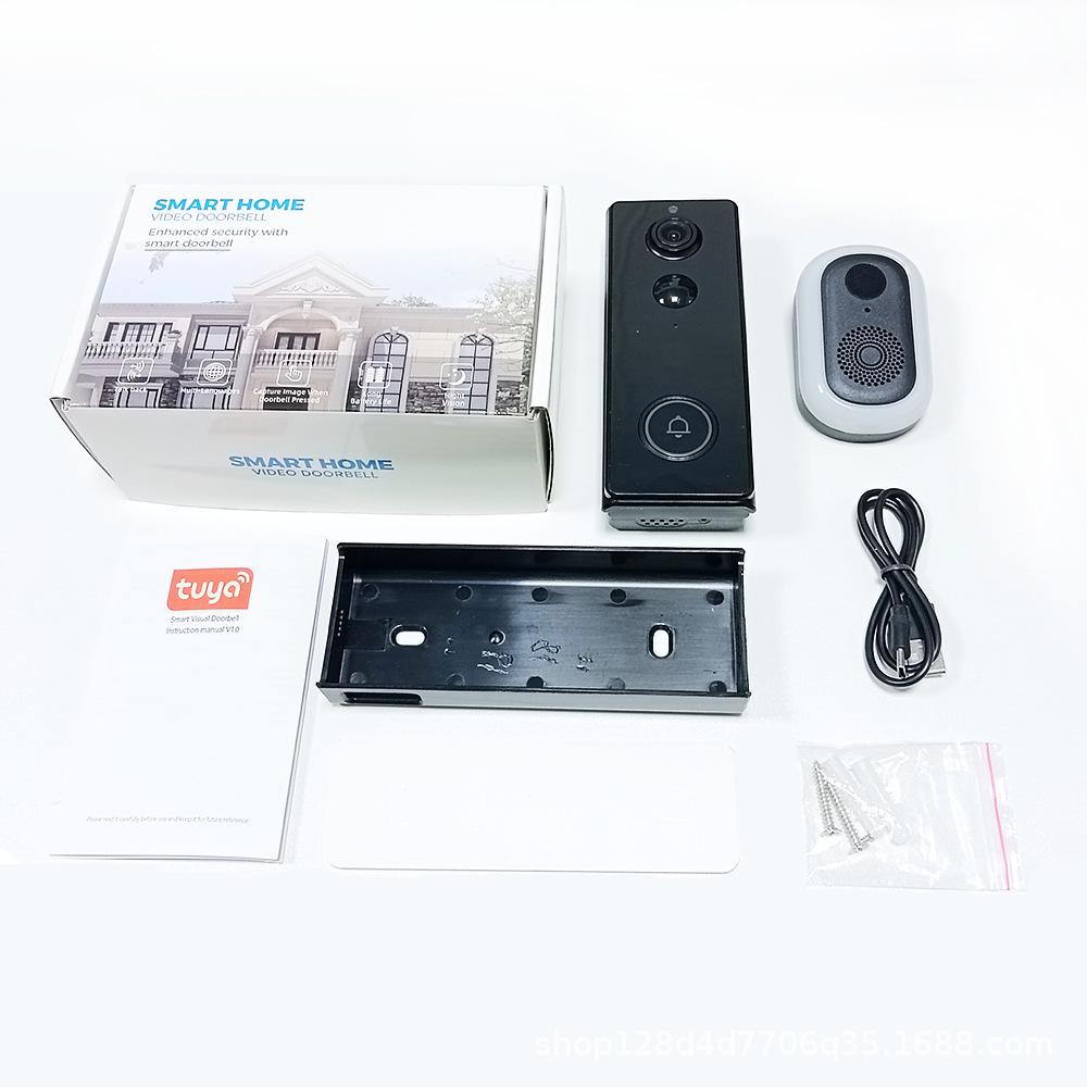 M18 Graffiti Smart Doorbell with Real-time Mobile Monitoring, Two-way Intercom, PIR Motion Detection, and IP65 Waterproof.