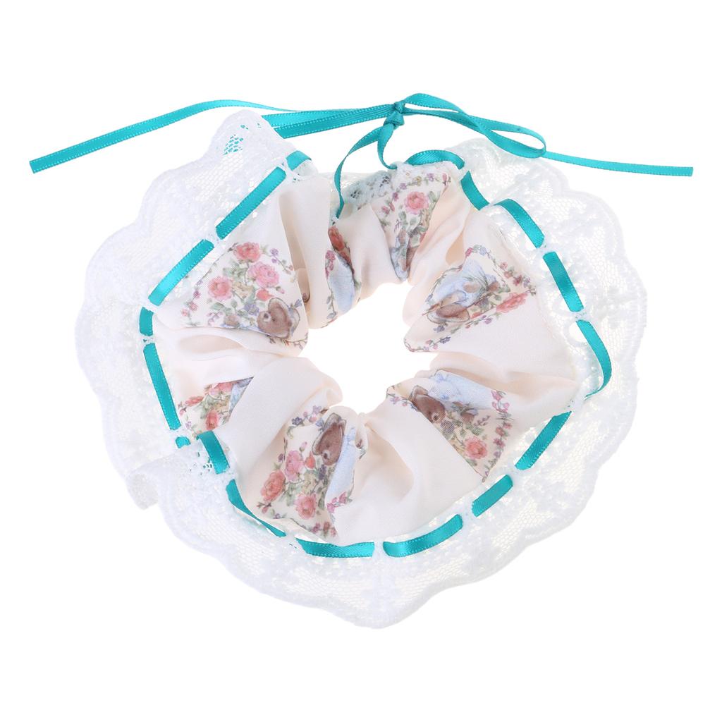 Large Scrunchies Lace Trim Vintage Floral Hair Scrunchy 90s Women Girls Thick Hair Accessory Hair Tie Ponytail Holder