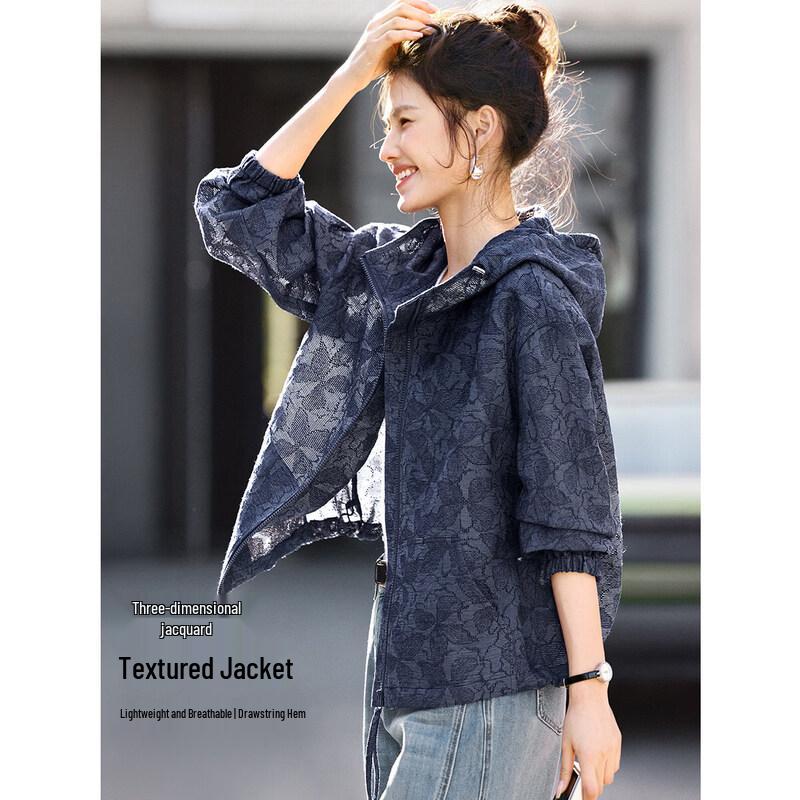 XWI Xinwei Light Luxury Jacquard Hooded Jacket S