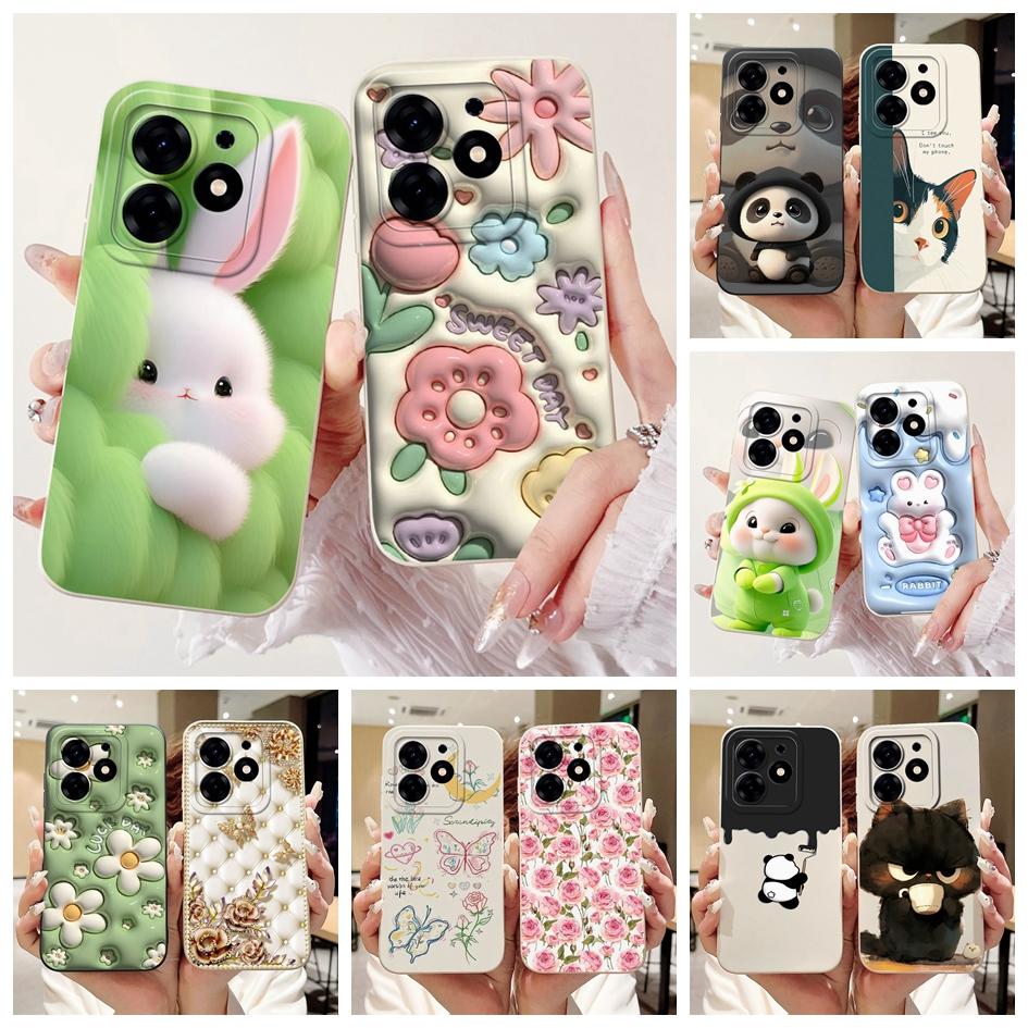 For Tecno Spark 10 Pro Case Cartoon Flower Liquid Silicone Shockproof Cover For Tecno Spark10 Pro Spark 10Pro 4G KI7 Phone Cases