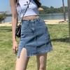 Damen High-Waist Denim Minirock - 2024 Sommer Schlankmachende A-Linie mit Elastischen Anti-Expositions-Shorts