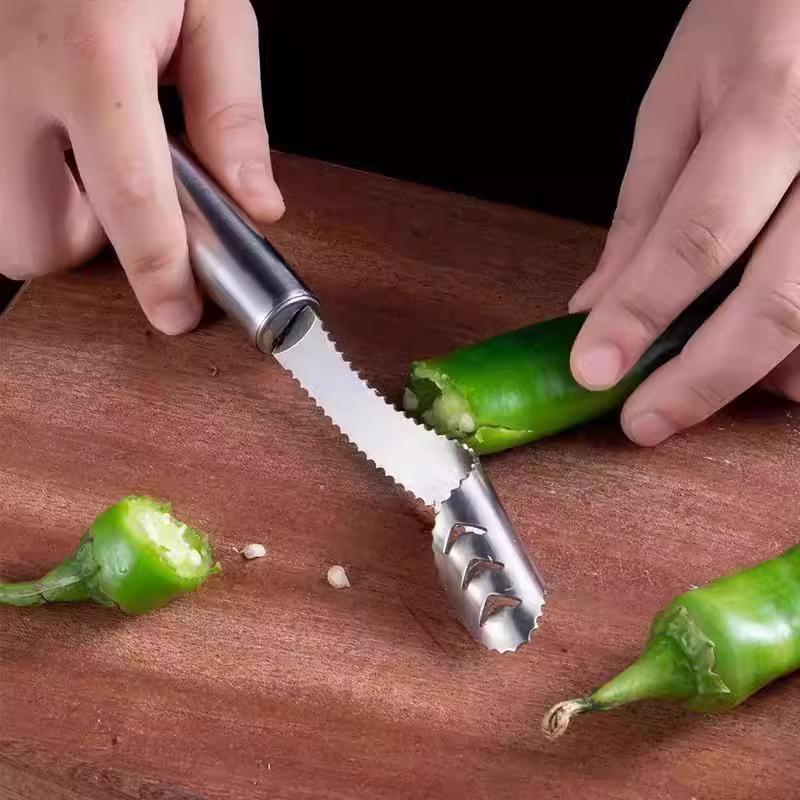 Stainless Steel Chili Core Remover Household Core Remover Bitter Gourd Core Removal Green Pepper Seed Removal