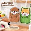 Cartoon Style Kitchen Cleaning Towel Coral Velvet Hanging Towel Cute Cleaning Rag  Restaurant
