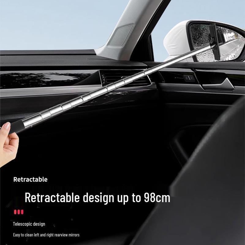 Stainless Steel Telescopic Rearview Mirror Wiper for Car Window Defogging