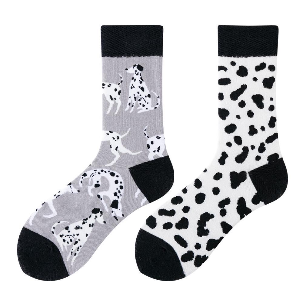 Asymmetric Colorful Christmas Cotton Socks for Couples