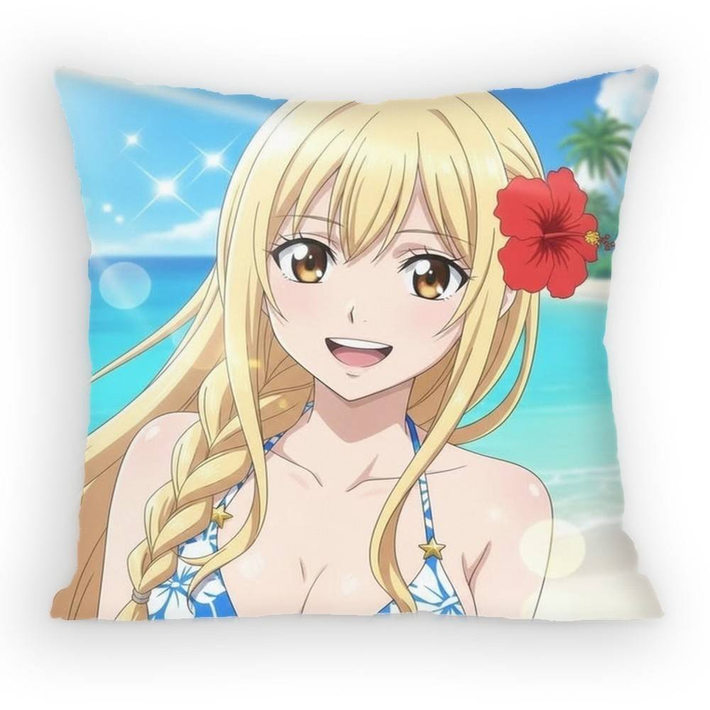 FAIRY TAIL Lucy Pillow Case Sofa Living Room Bedroom Headboard Backrest Cushion Square Cushion Nap Time
