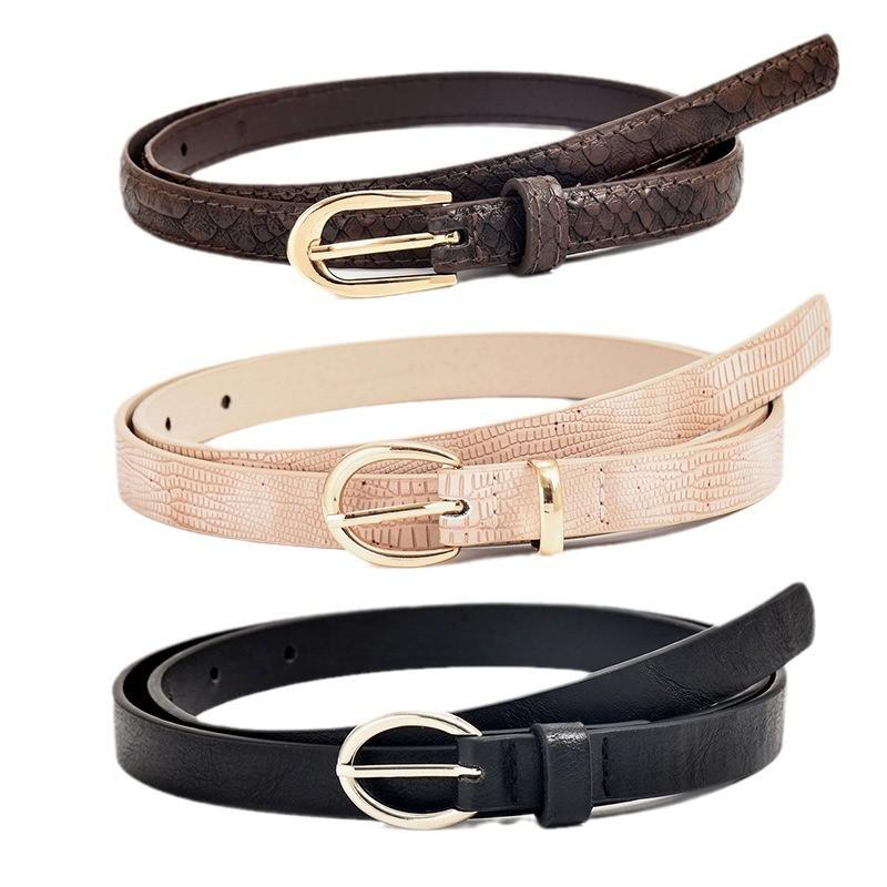 Stylish Faux Leather Snake Pattern Belt For Women With Pin Buckle And Versatile Style