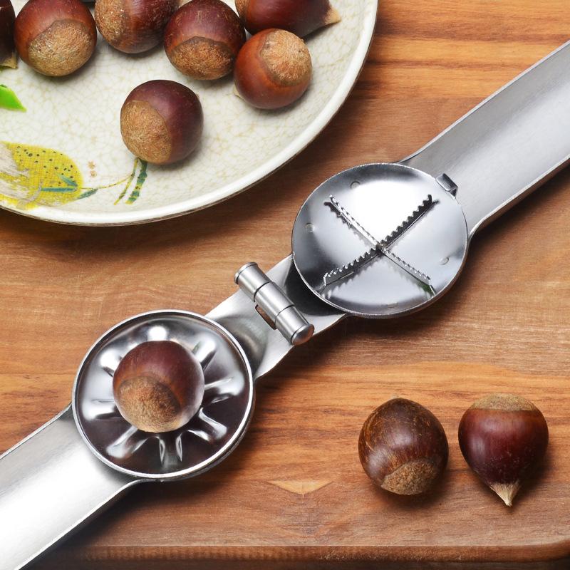 High Quality Stainless Steel Two in One Chestnut Machine Kitchen Tool with Dry Bottle Opener Sheath and Cutter Function