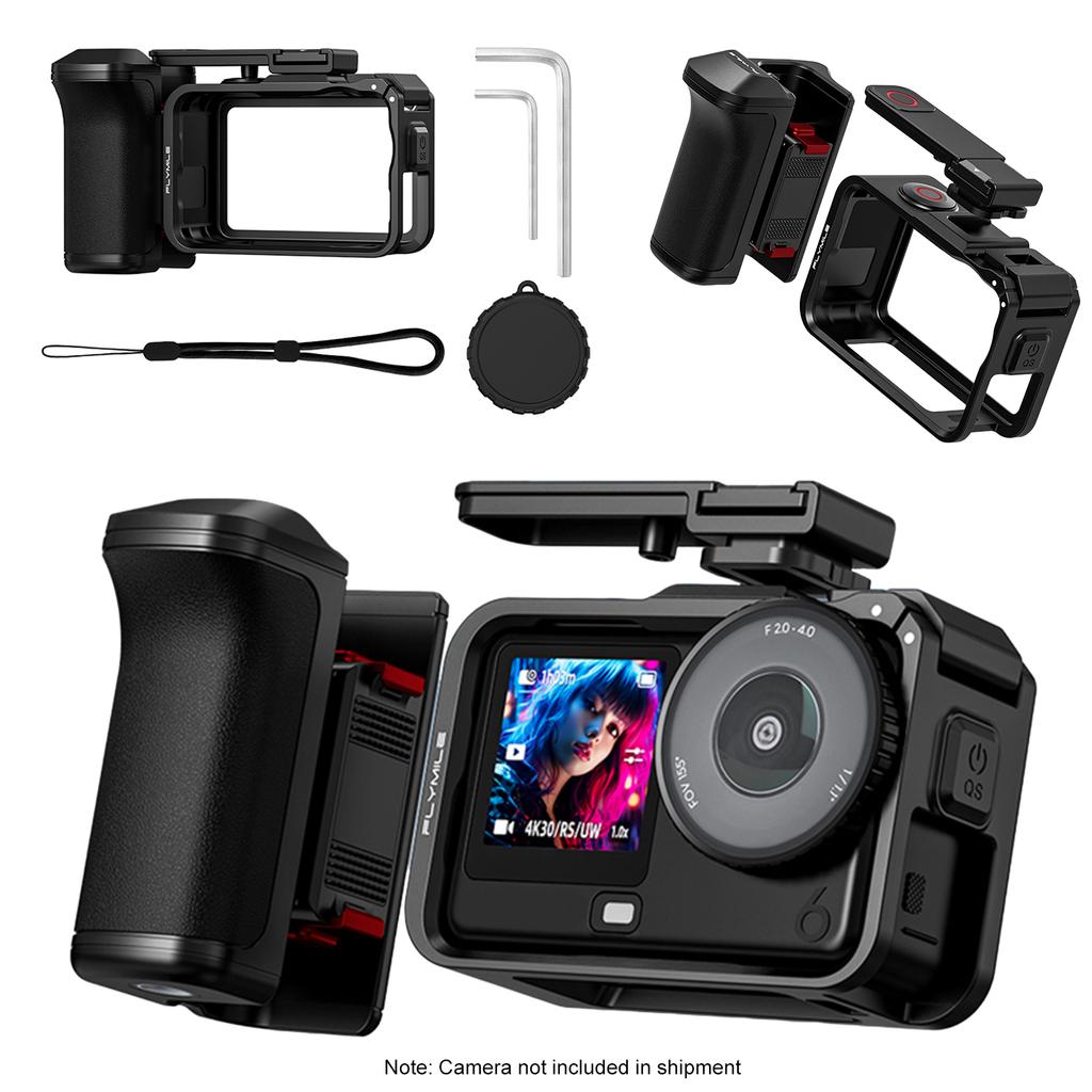 Handle Holder Expansion Mount with Shutter Button Quick Release Cold Shoe Camera Grip Holder for DJI OSMO Action 6