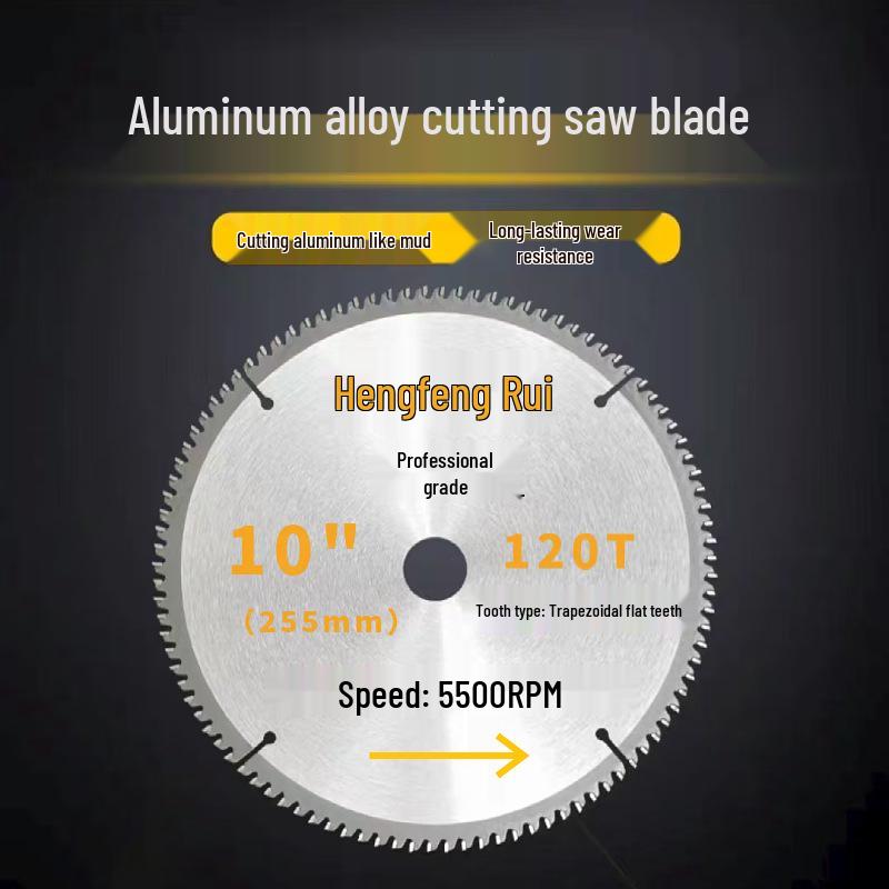 

10-Inch 120-Tooth Aluminum Cutting Saw Blade for Alloy & Skirting Board with Trapezoidal Flat Teeth