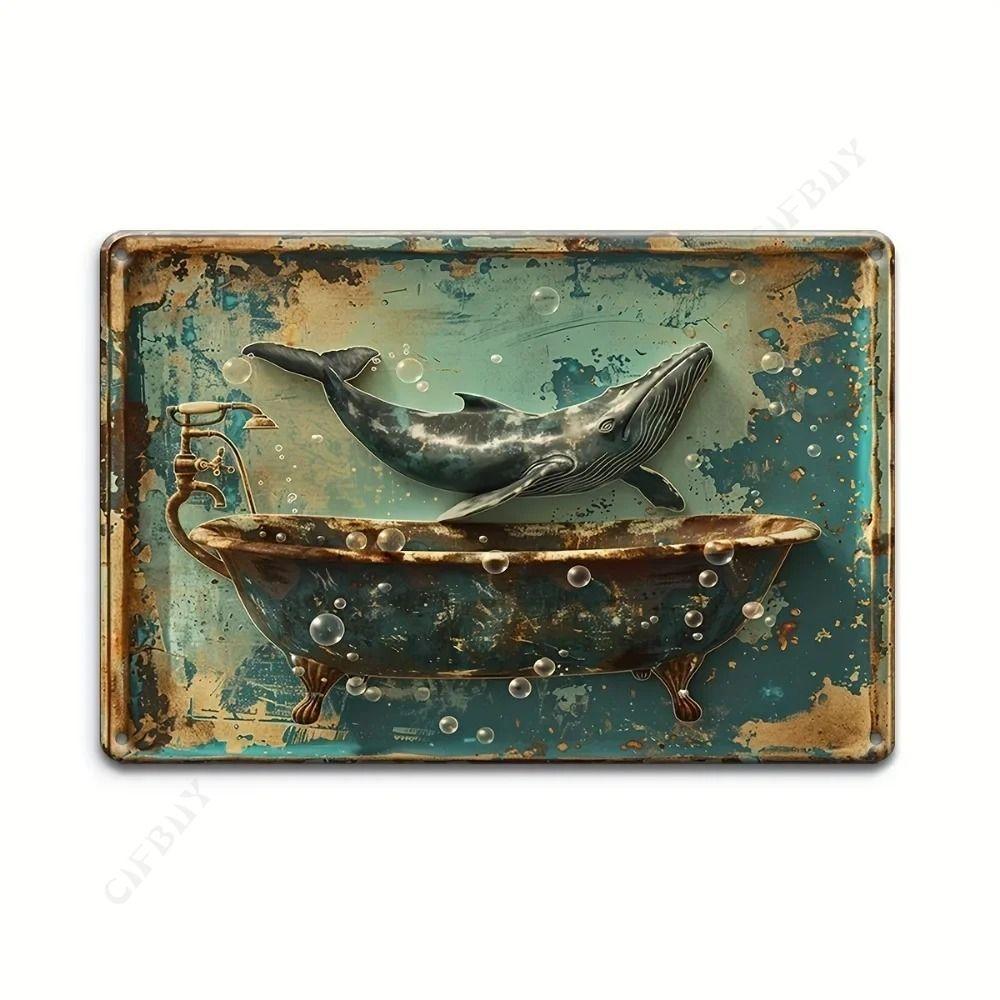 Vintage Animal Drawing Metal Tin Sign 2D Wall Art