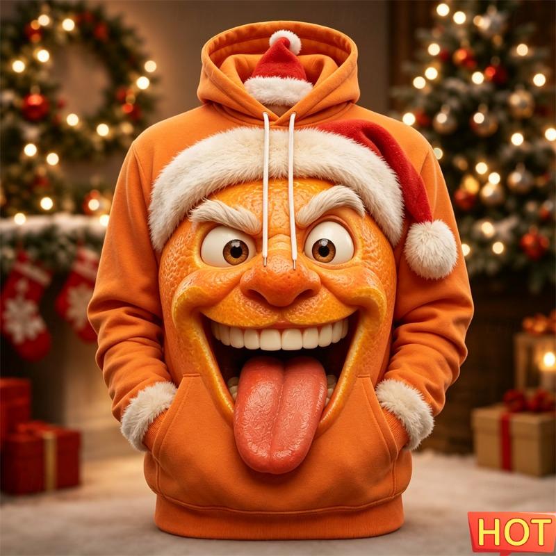 Christmas Mens Party Hoodie Santa Comfortable Pullover Sweatshirt for Winter Holiday Christmas Party Wear Funny Christmas hoodie