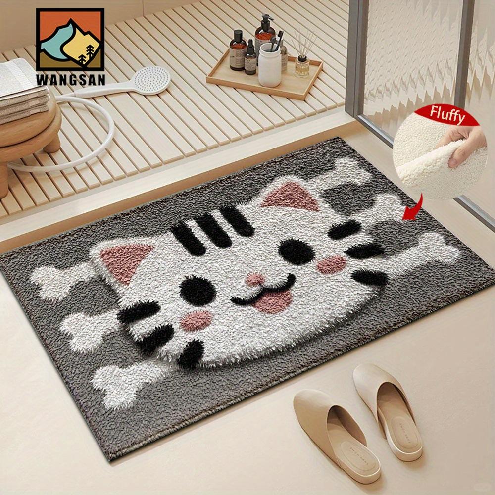 Cute Cartoon Animal Imitation Cashmere Thickened Bathroom Floor Mat Cute Soft Skin-friendly Floor Mat Entrance Door Mat