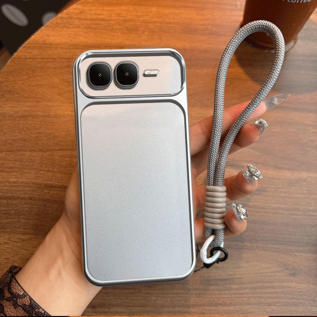 Luxury Big Window Phone Case with Lanyard for infinix SMART 10 Plus Premium Textured Casing
