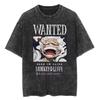 Nika Luffy Gear  ONE PIECE Anime Harajuku Retro Washed Tshirt  Cotton Men Streetwear Women Short Sleeves Unisex Top