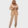 Special Offer: White Trousers & Long Sleeve Fashionable Goddess-Style Casual Professional Suit Set