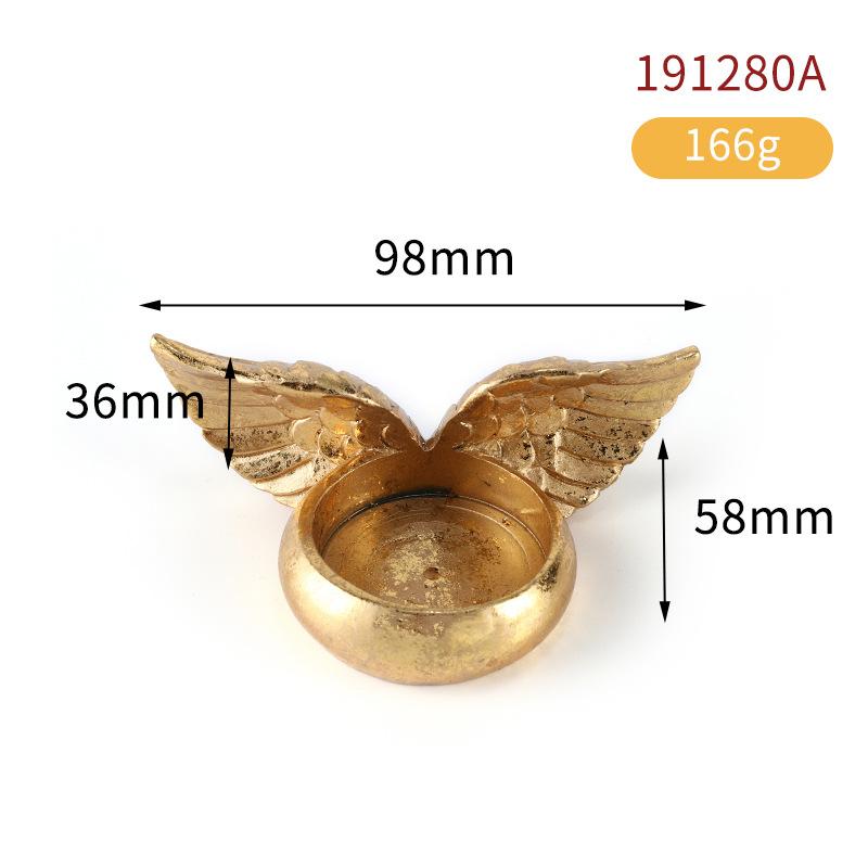 Retro Angel Wing Resin Candle Cup, Classic Home Decoration, Ornament for Wedding Party & Present