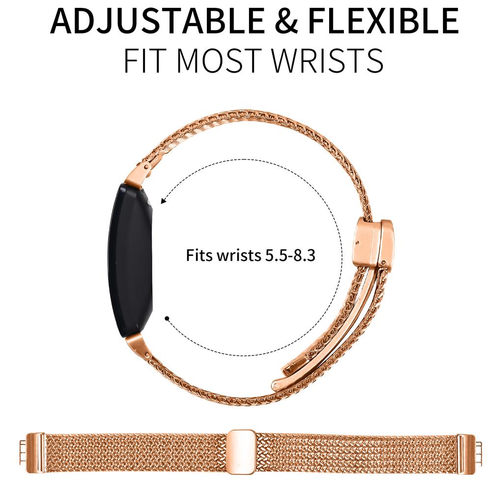Milanese Watch Band for Fitbit Inspire HR/Inspire 2/Inspire Herringbone Stainless Steel Strap