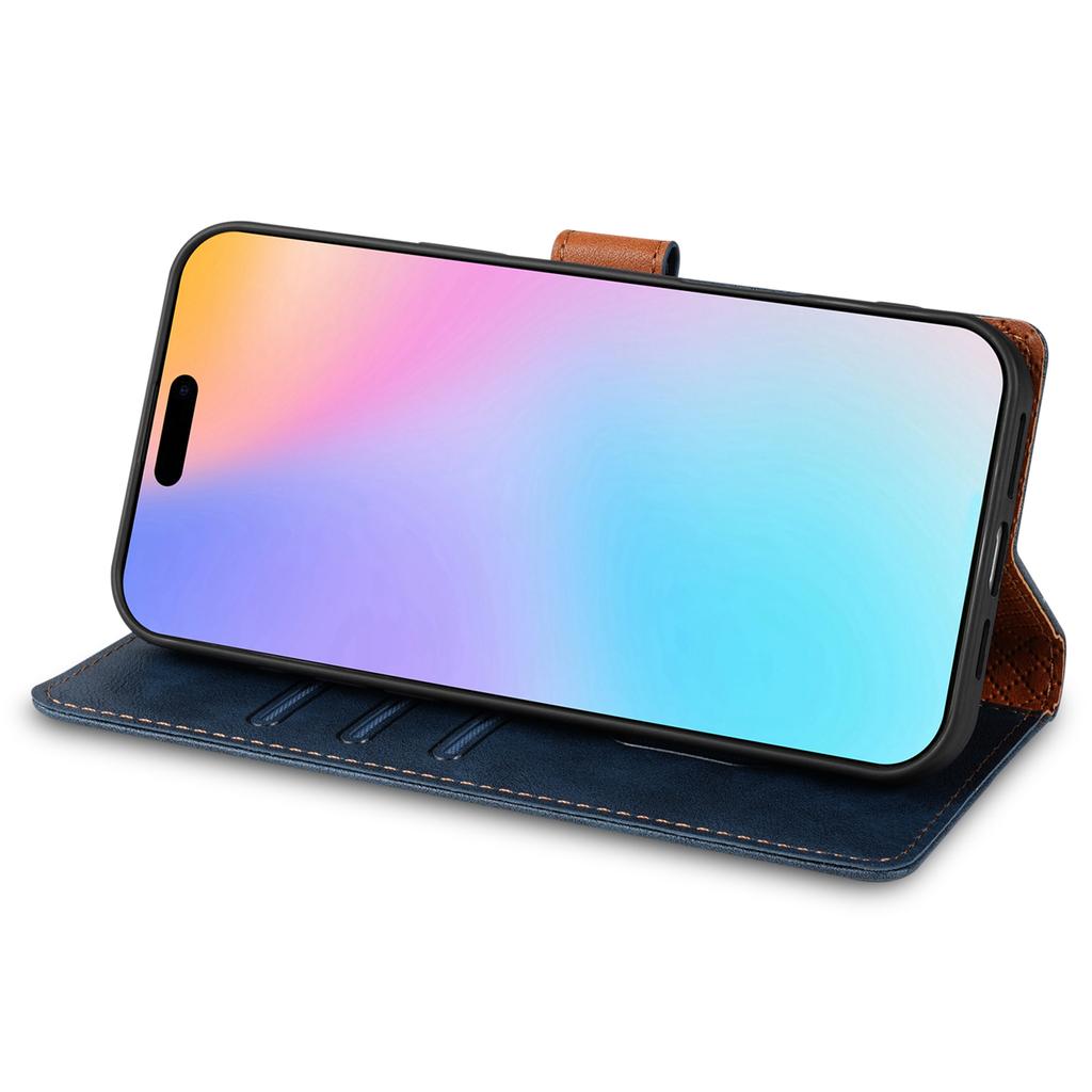 N.BEKUS CSJ-001 For iPhone 16 Plus Stand Case PU Leather Wallet Phone Cover