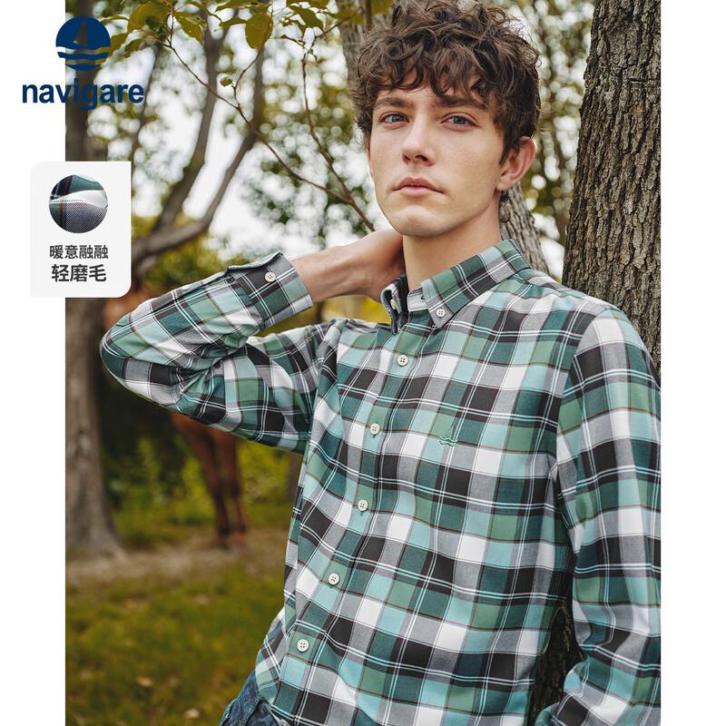 

Men s Retro Plaid Brushed Long-Sleeve Shirt L/40