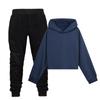 Children's Hooded Top And Trousers Two-piece Sportswear Set Long-sleeved Solid Color Clothing Set