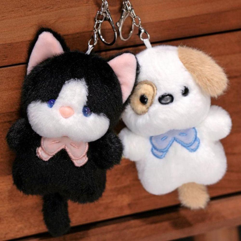 Fluffy Cartoon Animal Keychain Stuffed Cat Plush Keyring Plush Koala Bag Pendant Unisex