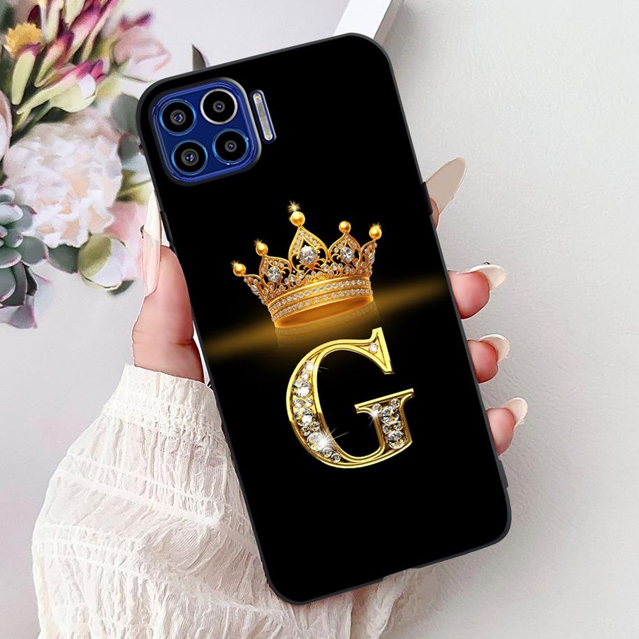 For Motorola One 5G Case Popular Letters Flower Crown Soft Silicone Shockproof TPU Couple Cover For Moto One 5G 2020 Phone Cases