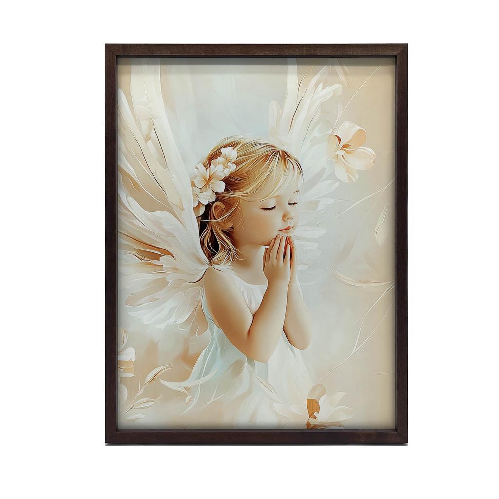Plakat Urokliwy Aniołek W Modlitwie Plakat Urokliwy Aniołek W Modlitwie, 70X100 Cm, Rama Aluminiowa Czarna, Papier Matowy 230 Gsm