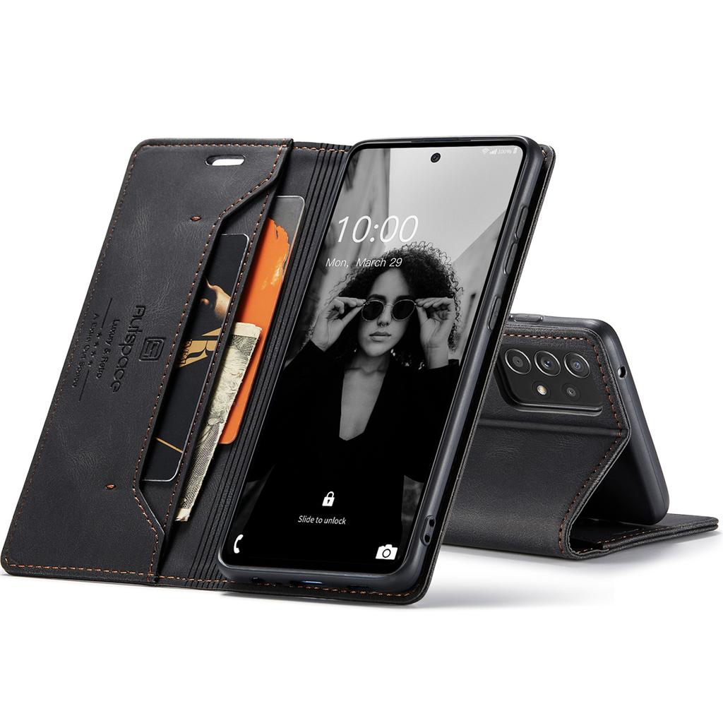 Premium Vintage Leather Wallet Case for Samsung Galaxy A52 4G/5G/A52S 5G - Flip Cover with Card Holder, Shockproof Retro Style (4 Colors)