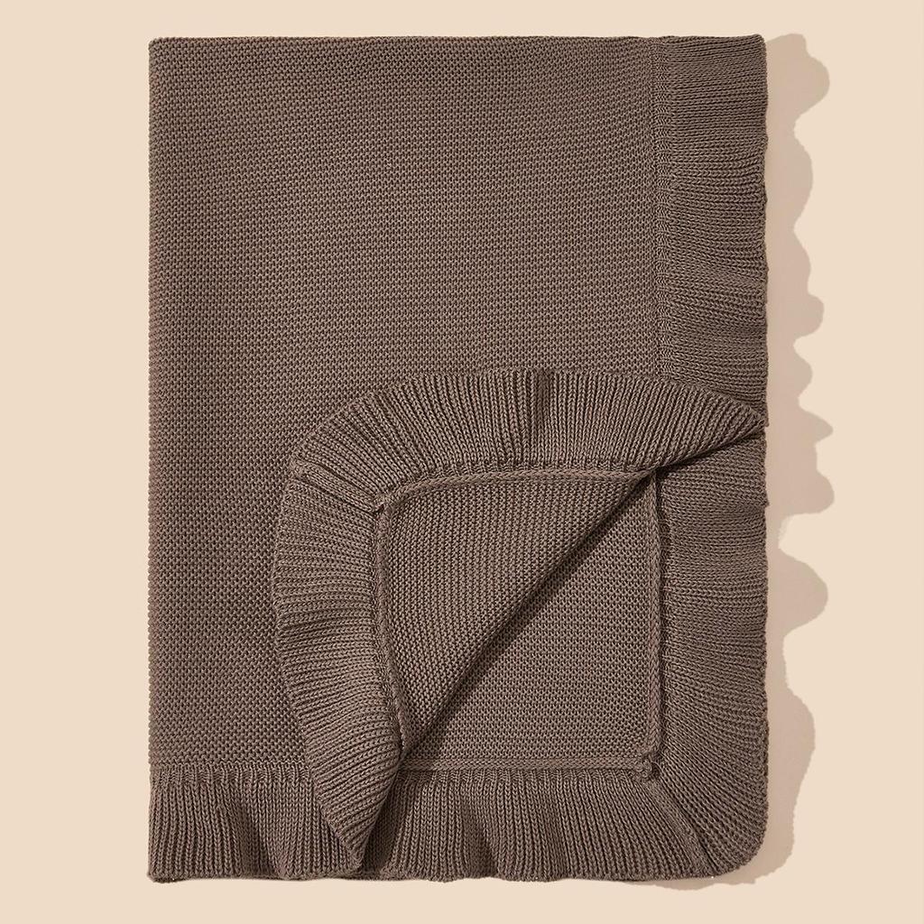 Dětská zavinovací deka v INS stylu z čisté bavlny s volánky