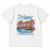 Caribbean Islands Travel Trip Meet Me In Curacao T Shirts Pure Cotton Classic Tshirt Short Sleeve Tees Clothing Unisex