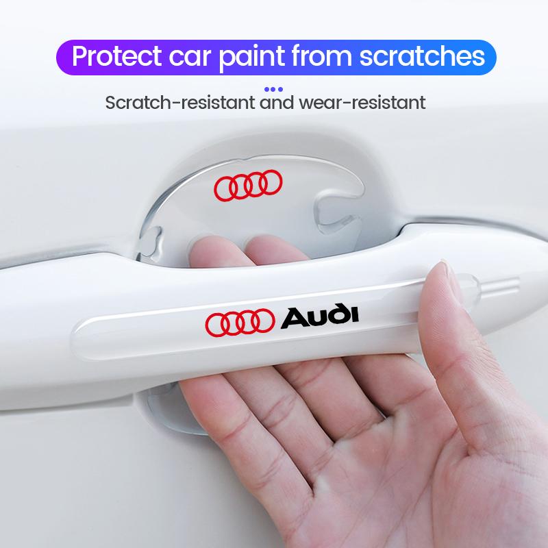 Car Door Bowl Scratches Stickers For 8w Sline A3 Q5 Q8 A4 B8 B7 A6 C7 A5 A7 A8 B9 B6 C6 Q3 Q4 RS3 RS4 RS5 sq3 Car accessoriesw8