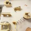 Katzen Kletterregale Wandmontierte Katzenhängematte und Stufen Lauf- und Sprungplattform für Holzmöbel Kätzchen Spielen und Schlafen