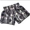Snake Skin Leather Muay Thai Kickboxing Boxing MMA UFC Casual Shorts Gym Sport Unisex Men Women Workout Quick Dry Print Elastic High Waist Training