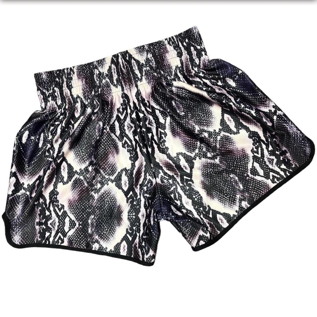 Snake Skin Leather Muay Thai Kickboxing Boxing MMA UFC Casual Shorts Gym Sport Unisex Men Women Workout Quick Dry Print Elastic High Waist Training