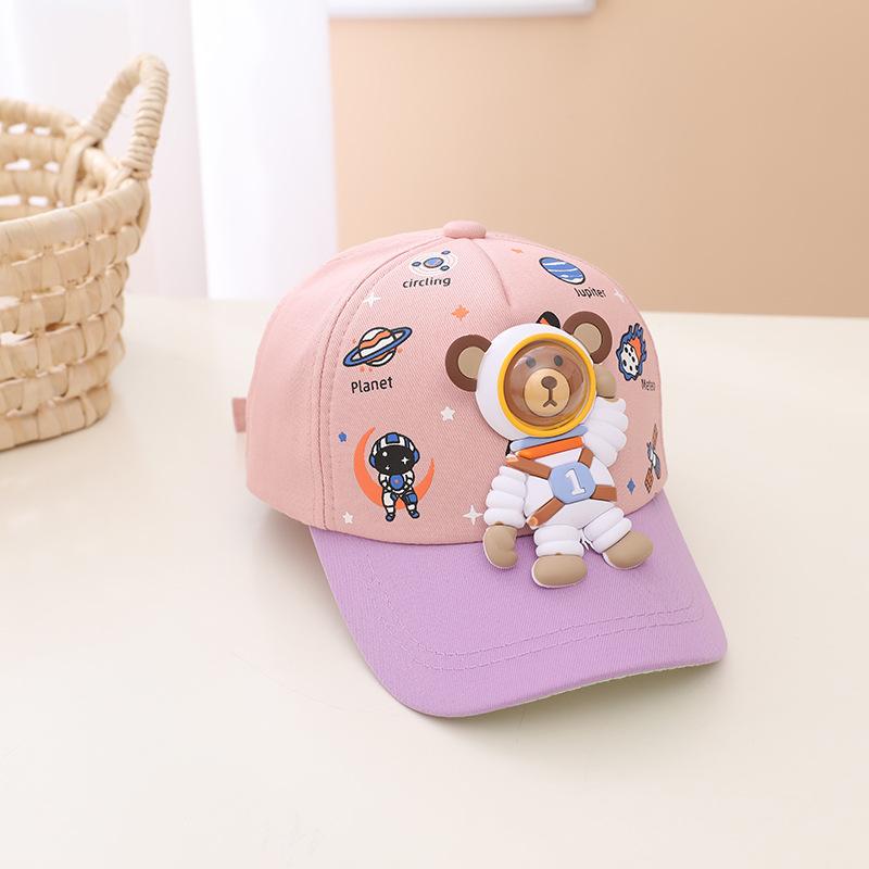 1pcs Kids Fashion Baseball Caps For Cartoon Cute Bear Retro Hip Hop Hat Unisex Street Adjustable Sun Visor Cap