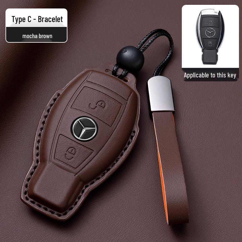 Originální kožené pouzdro na klíče Nappa v barvě Mercedes-Benz pro GLE, GLA, C200L, C260L, E300L, Třídu E, Třídu S, Třídu C