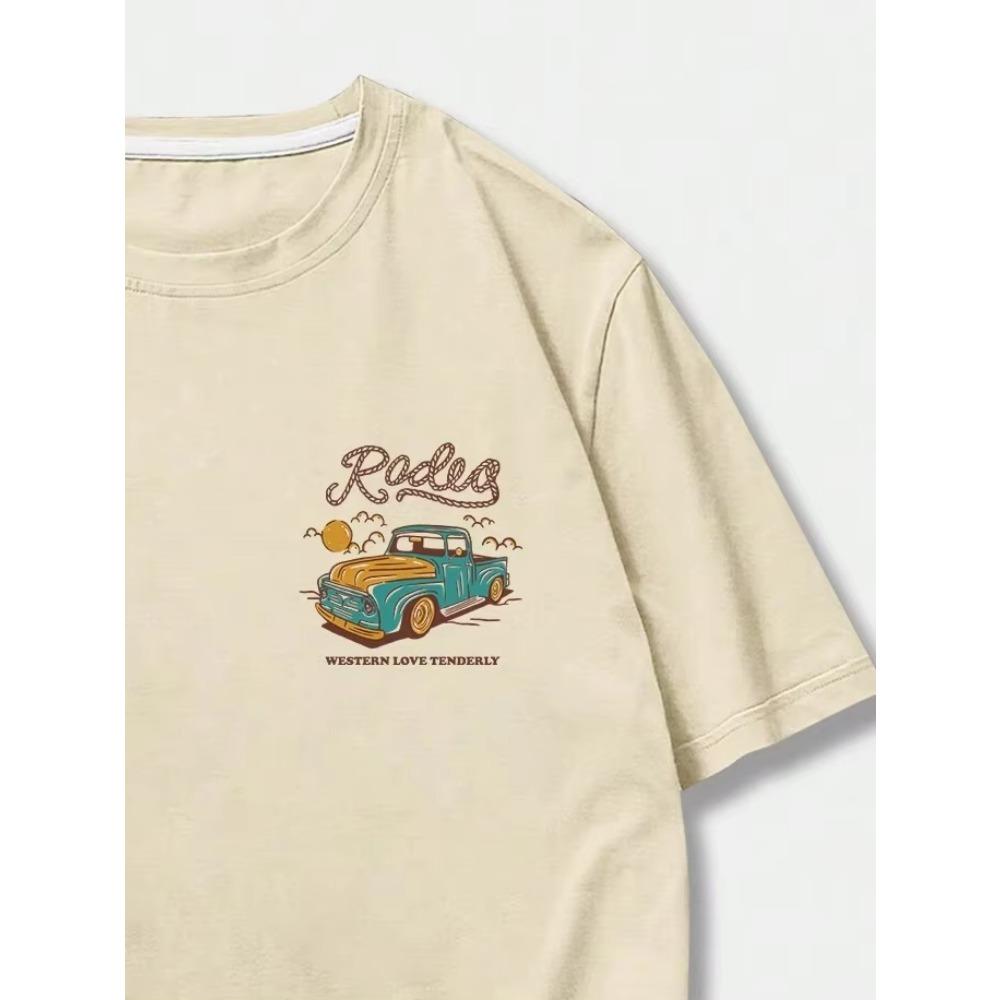 Rodeg Western Love Tenderly Romantic Desert Men T Shirt Fashion Cotton T-Shirts Oversized Streetwear Summer Breathable Tops