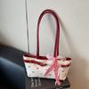 Niche High-value Underarm Bag Women's New Bow Printed Commuter Bag Fashionable Shoulder Handbag Tide