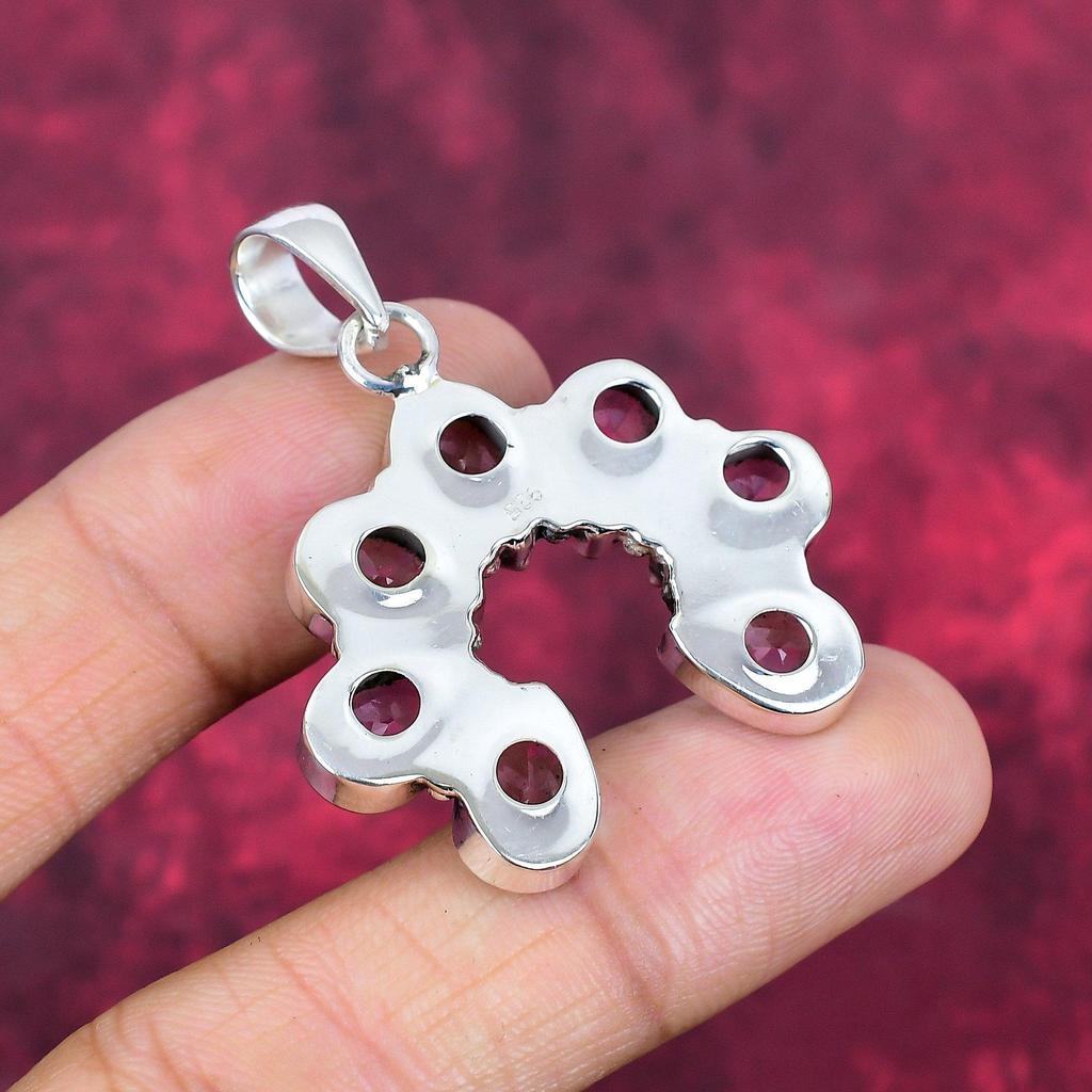 Pendentif en kunzite rose, bijoux en pierres précieuses, pendentif en argent sterling massif 925, pendentif en pierre de naissance fait à la main, cadeau pour lui