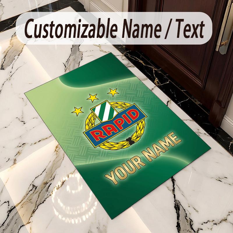 Crystal Velvet Rug Rapid Wien FC Print Custom Name Text Floor Mat Home Decor