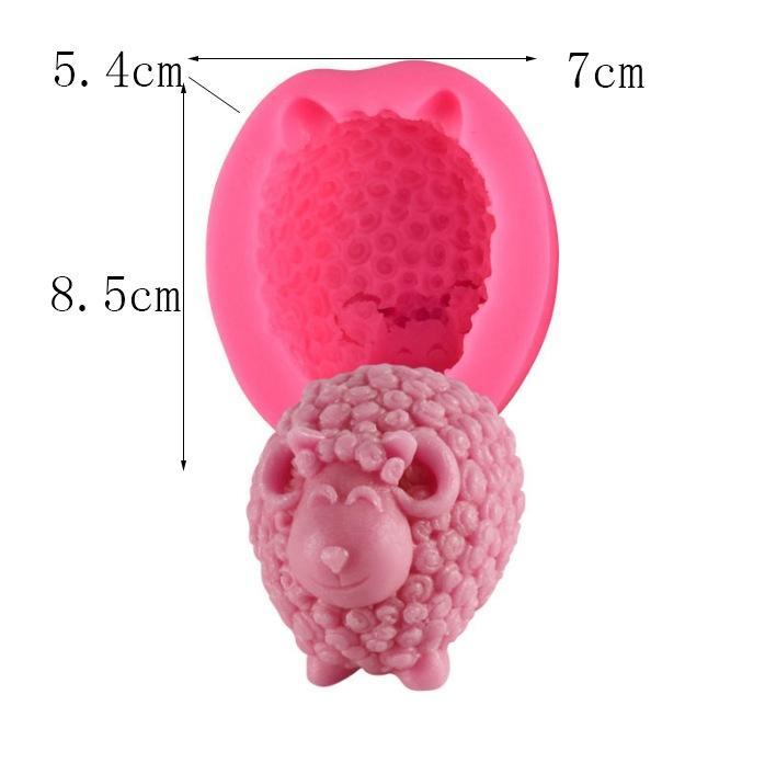 DIY Cartoon Sheep Silicone Candle Molds 3D Animal Candle Gypsum Resin Soap Mold Chocolate Candy Baking Tool Home Crafts Gift