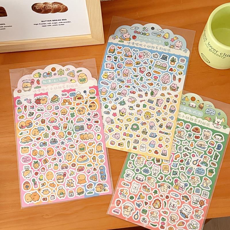 2/3Pcs Cartoon Cute Retro Mini Animal Stickers Handbook Notebook Planner Diary Series Decorative Memo Paper Cutting Film Decals